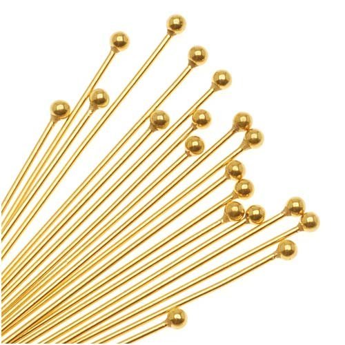 CH12346 Silver 925 Ball Head Pins ,For Jewellery 25X0.7mm/10Pcs/ Gold Plated color, Thickness 0.7mm  ,Material Silver 925,, (70 15) ()
