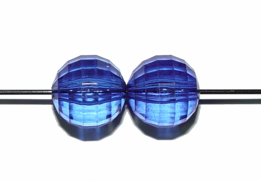 CH12474 Ακρυλικές Χάντρες Στρόγγυλες με Έδρες Για κόσμημα 16mm//10Τεμ. Σκούρο μπλέ Χρώμα, ,Συνθεση Ακρυλικό,Χάντρα (1 5) (27gr) ()