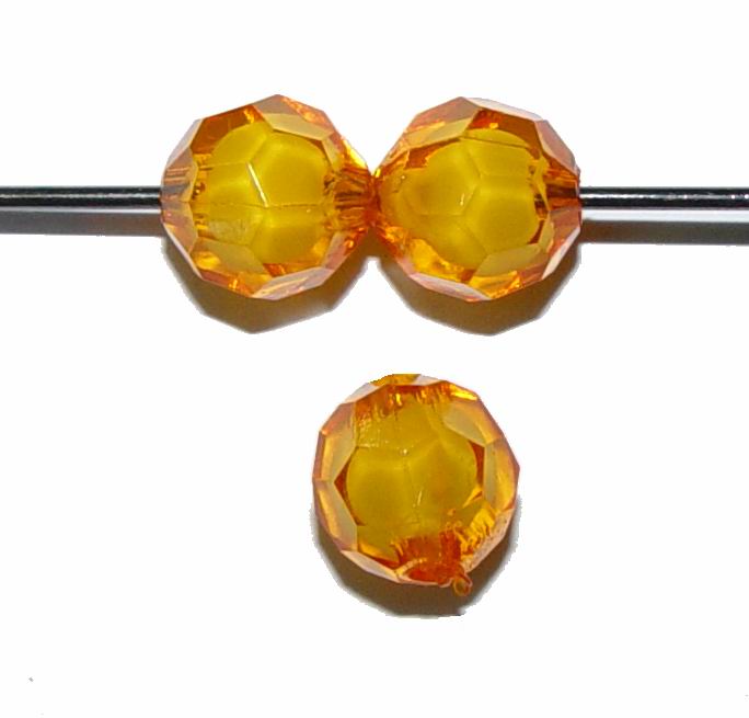 CH12517 Ακρυλικές Χάντρες  Στρόγγυλες με Έδρες  Για κόσμημα 10mm/Ø2.8mm/~45Τεμ. Πορτοκαλί Χρώμα,   ,Συνθεση Ακρυλικό,Χάντρα (0 5) (29gr) ()