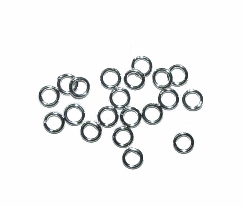 CH12953 Jump Rings Sterling Silver 925 Round Soldered,Thickness 0.8mm ,4mm/20Pcs ,RHODIUM PLATED (386 12) ()