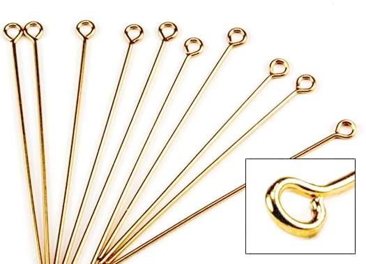 CH12954 Silver 925 Eye Pins ,For Jewellery 70X0.7mm/5Pcs/ Gold Plated color, Thickness 0.7mm  ,Material Silver 925,, (162 19) ()