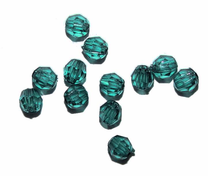 CH13441 Acrylic Round Beads Faceted  4mm/500Pcs Emerald Color For Jewellery  Beads  (3 0) ()