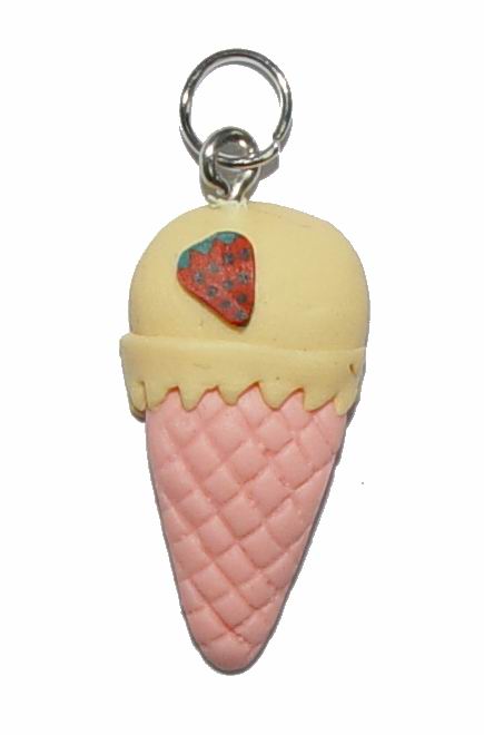 CH13931 Polymer Clay ice cream charms 30X18mm/2Pcs Beige Color (33 5) ()