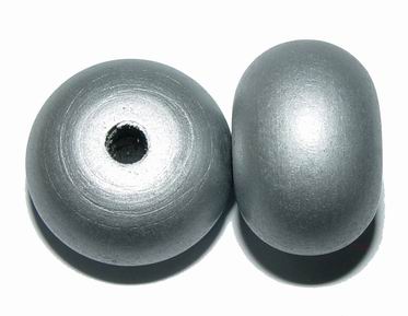 CH14007 Χάντρες/Διαχωριστικές Χάντρες Ξύλινες ροδέλες ,30X20mm/5Τεμ. ,Μεταλλικό Χρώμα,Στρογγυλεμένο (37 11) (38gr) ()