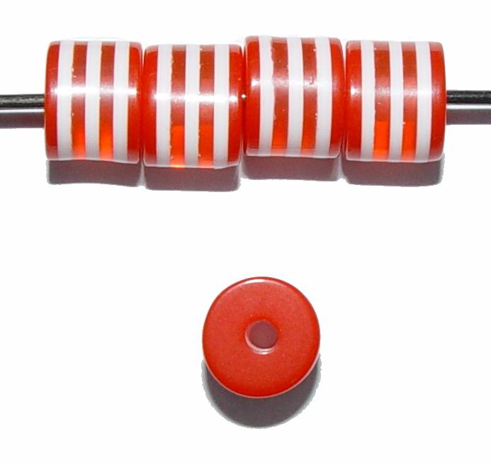 CH14631 ACRYLIC BEADS CYLINDER SHAPE FOR DECORATION 8X7mm/20gr/ RED COLOR, ,Material ,BEADS (10 0) ()