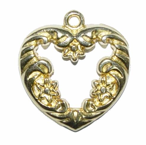 CH15004 Μεταλλικές Καρδίες κρεμαστές  Για κόσμημα 22X21mm/1Τεμ. Επίχρυσο Χρώμα,   ,Συνθεση ,Αγίου Βαλεντίνου,Κρεμαστά (49 0) (7gr) ()