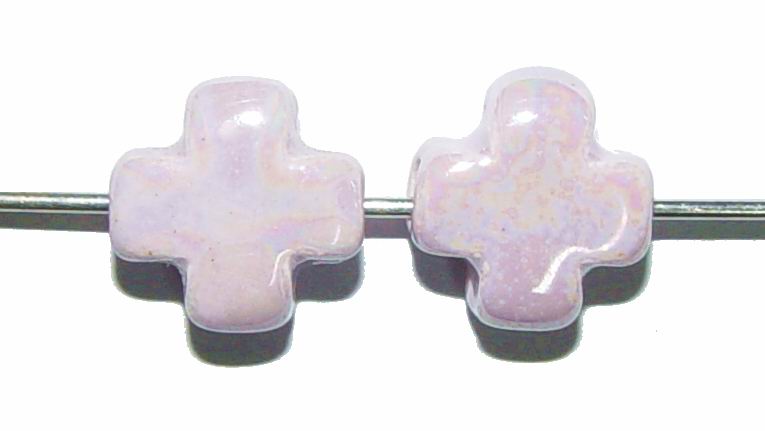 CH15066 Ceramic Cross beads  For Jewellery 12X12mm/2Pcs/   Lilac Color,   ,Material ,,Beads (0 137) ()