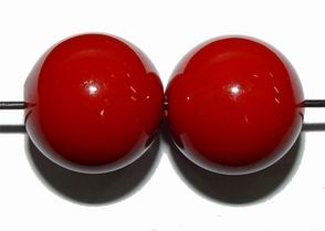 CH15750 Acrylic Round Beads ,For Jewellery 20mm//5Pcs//Ø2mm Red Color,   ,Material Acrylic,,Beads (0 6) (Wholesale Price 50 Pcs @  0.12= €6.1 ,Upon Availability)