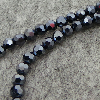 CH16083 ROUND FACETED GLASS BEADS FOR JEWELLERY 4MM/80PCS HEMATITE COLOR,   ,MATERIAL ,,BEADS (17 0) ()