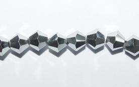 CH16288 Χάντρες/Διαχωριστικές Χάντρες Γυάλινες Ρόμβος ,6mm/65Τεμ.,Μεταλλικό Χρώμα (24 8) (gr) ()