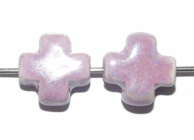 CH17070 Ceramic Cross beads   12X12mm/2Pcs/   Lilac Color,   ,Material ,,Beads (0 682) ()