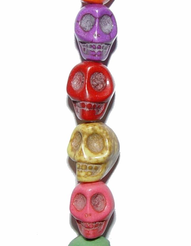 CH17124 Ημιπολύτιμοι Λίθοι Χαολίτης/Howlite Νεκροκεφαλές ,10mm/40Τεμ.,Πολύχρωμο (22 8) (36gr) ()