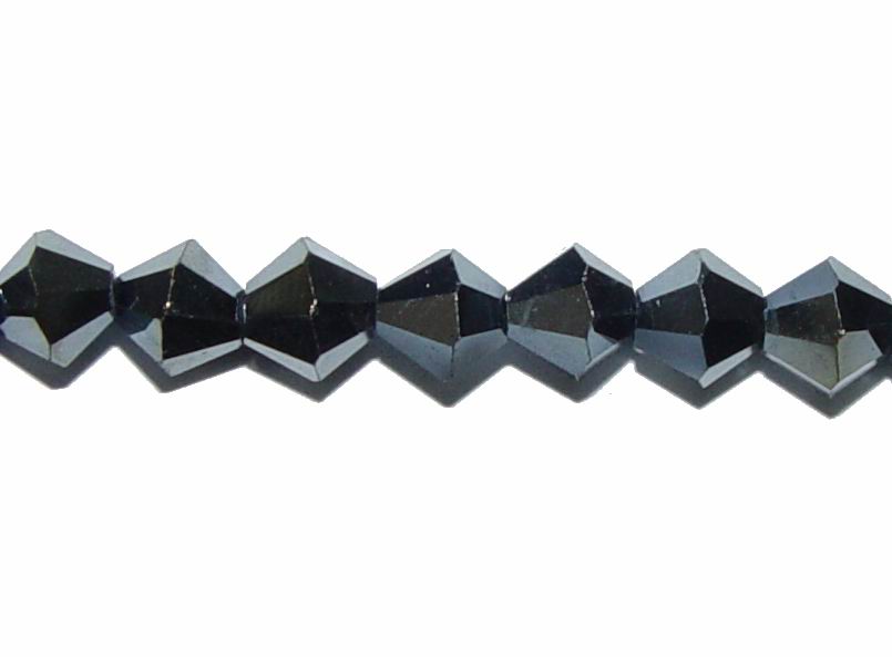 CH17737 Bicone Glass Beads ,For Jewellery 6mm/50Pcs/ Hematite Color,   ,Material Glass,,Beads (11 0) ()