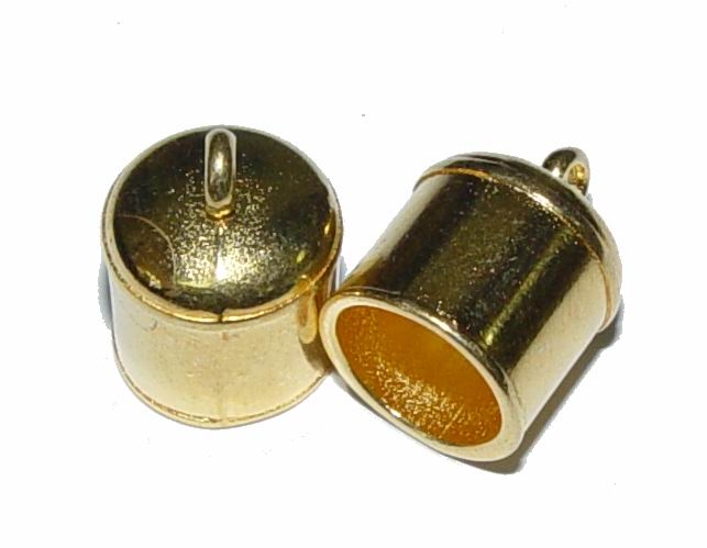 CH17854 METAL LEATHER ENDS  FOR LACES 17X12mm/4Pcs//Ø10mm   Gold Plated color,   ,Material ,, (21 19) ()