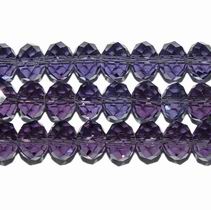 CH18051 Glass Glass Beads Rondelle,Faceted ,10X12mm/60Pcs ,Purple Color (11 6) ()
