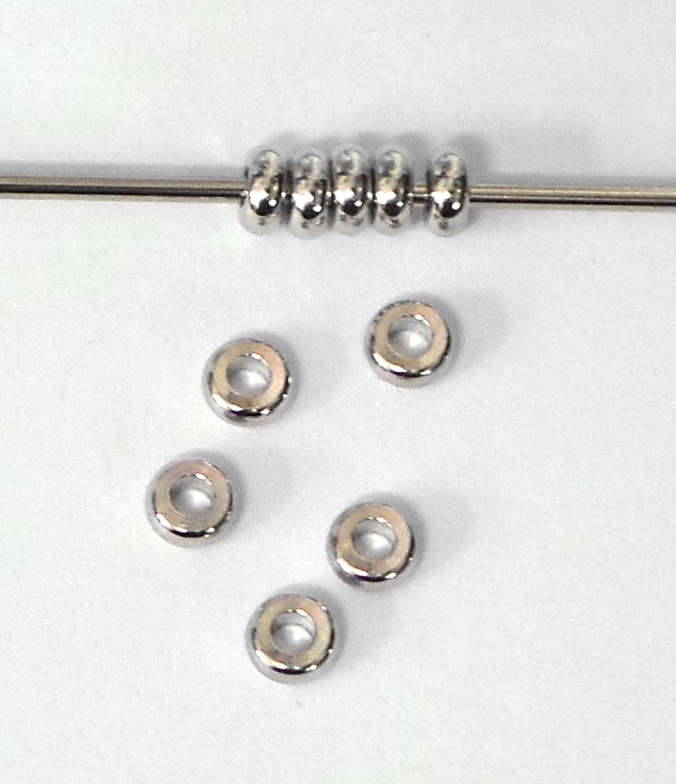CH1831 Metal rondelle spacer beads ,for jewellery 4x2mm/100pcs/ platinum color,   ,material ,,beads (13 166)