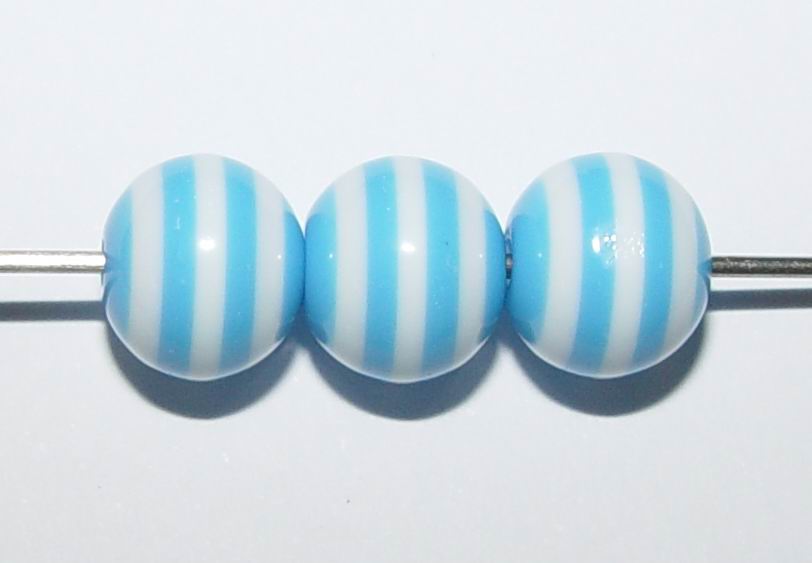 CH18491 Ακρυλικές χάντρες στρόγγυλες μπίλια Για Κόσμημα/Διακόσμηση 10X10mm/Ø3,5mm/44Τεμ. Γαλάζιο Χρώμα, ,Συνθεση Ακρυλικό,Παιδικά, (3 2) (28gr) ()