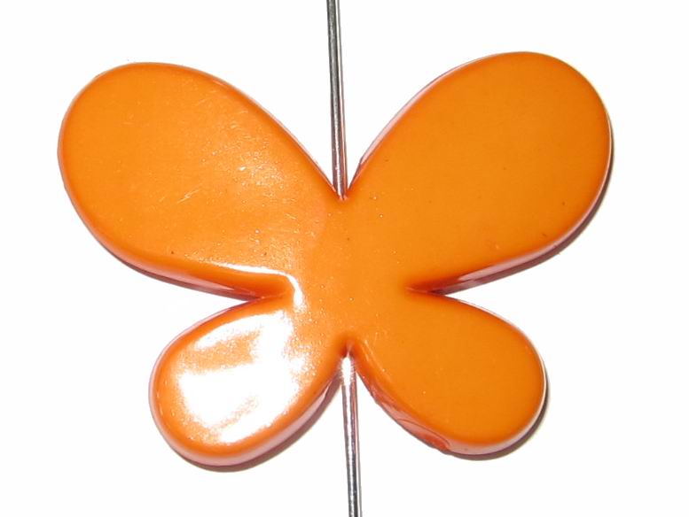 CH18779 ACRYLIC BUTTERFLY BEADS ,FOR DECORATION 32X45MM/3PCS/ ORANGE COLOR,   ,MATERIAL ACRYLIC,,BEADS (0 0) ()