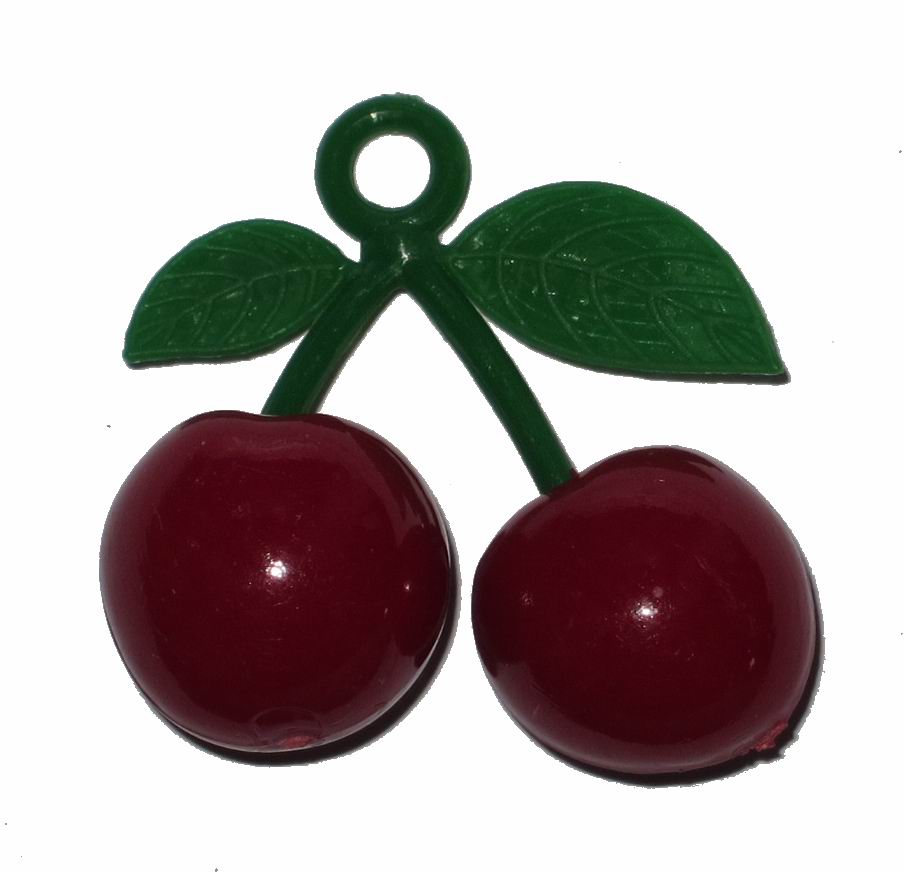 CH20273 ACRYLIC CHERRIES  FOR DECORATION 38X36MM/2PCS/   RED COLOR,   ,MATERIAL ,,CHARMS (10 0) ()