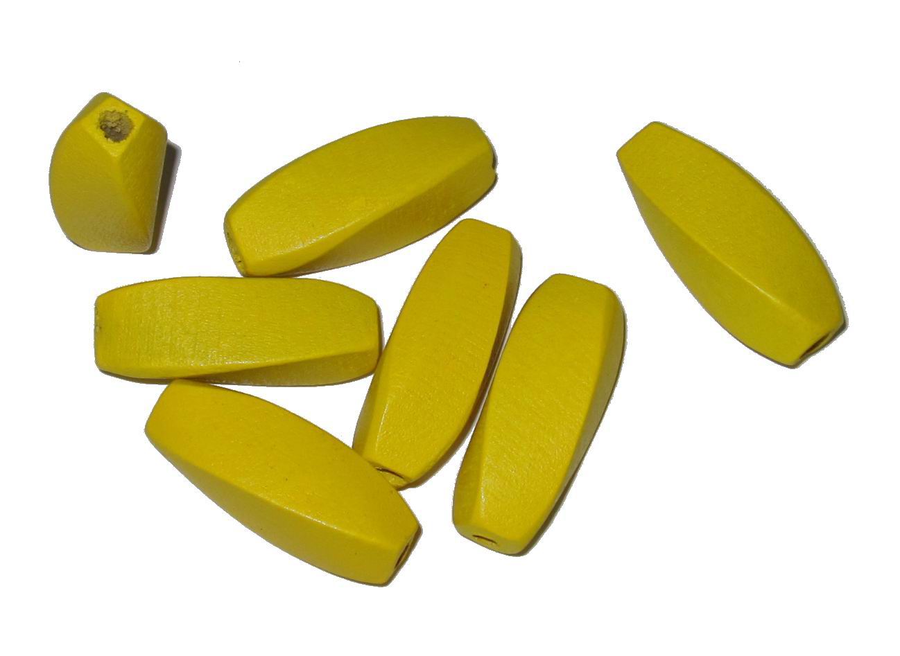 CH2030 Beads and Spacers Wooden Cylinder/Column,Flat ,30X12mmØ3,5mm/10Pcs ,Yellow Color (13 10) ()