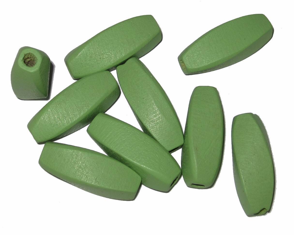 CH2032 Χάντρες/Διαχωριστικές Χάντρες Ξύλινες κυλινδρικό ,30X12mm/10Τεμ. ,Πράσινο Χρώμα,Πλακέ (17 11) (gr) ()