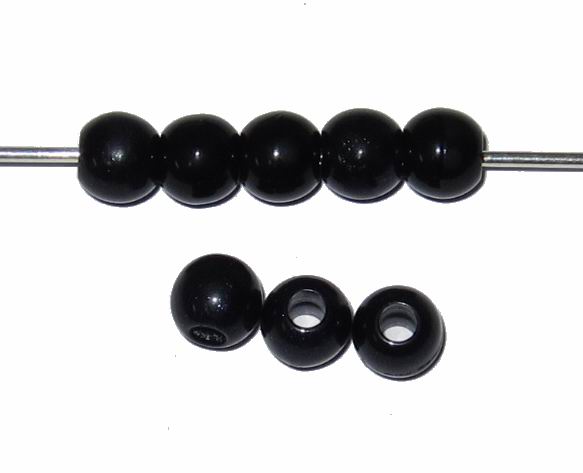 CH21052 Acrylic Round Beads  6mm/15Pcs Black Color For Jewelery/Decoration  Beads  (4 2) ()