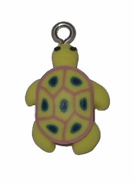 CH21055 Χελωνίτσες Μενταγιόν Πολυμερικού πηλού  21X12mm/2Τεμ. Πολύχρωμο Για Κόσμημα/Διακόσμηση  Κρεμαστά  (74 0) (gr) ()