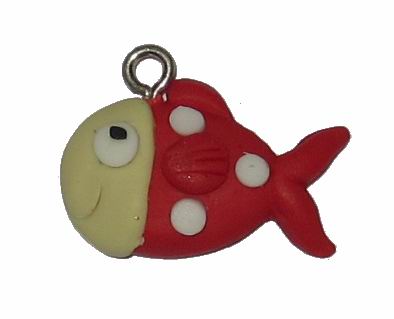 CH21057 Ψαράκια Πολημερικού Πηλού  21X17mm/2Τεμ. Πολύχρωμο Για Κόσμημα/Διακόσμηση  Κρεμαστά  (62 9) (gr) ()