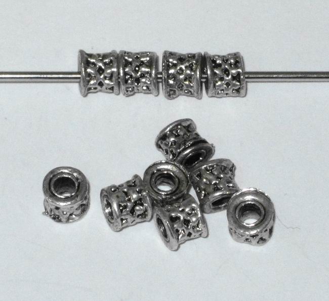 CH2222 Κυλινδρικές μεταλλικές Χαντρες Για κόσμημα 6X4mm/Ø2.5mm/10Τεμ. Αντικέ Χρώμα, ,Συνθεση ,Χάντρα (0 4) (14gr) ()