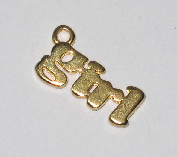 CH22404 Μεταλλικά μενταγιόν με λέξεις ‘Girl’  22X12mm/2Τεμ. Επίχρυσο Χρώμα,   ,Συνθεση , (83 19) (gr) ()