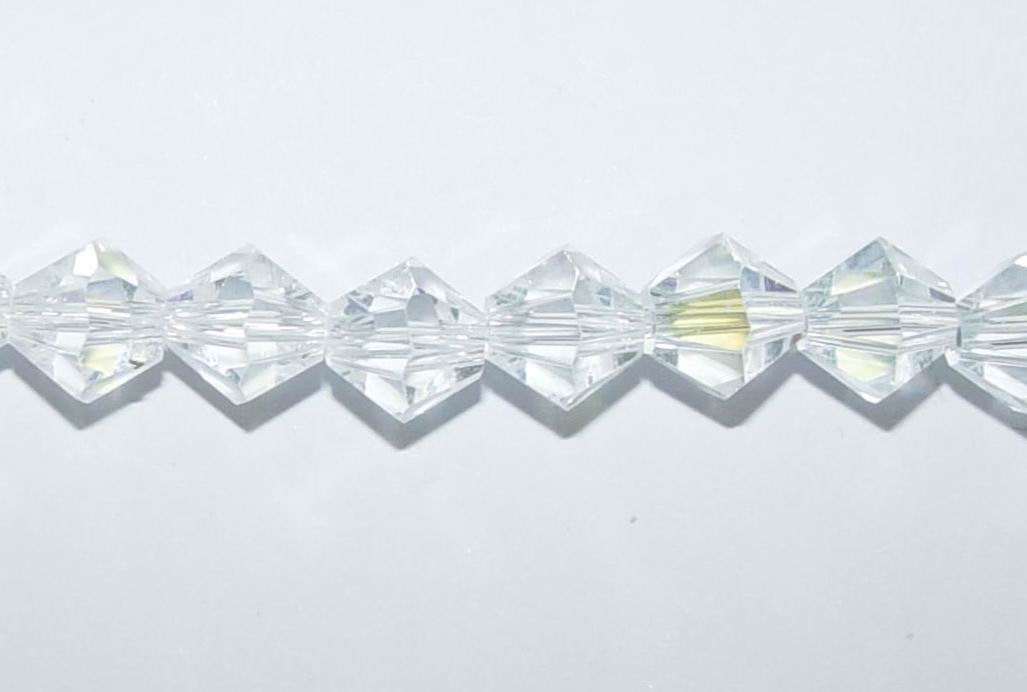 CH22435 Bicone Glass Beads ,For Jewellery 8mm/40Pcs/ Crystal AB,   ,Material Glass,,Beads (0 18) ()