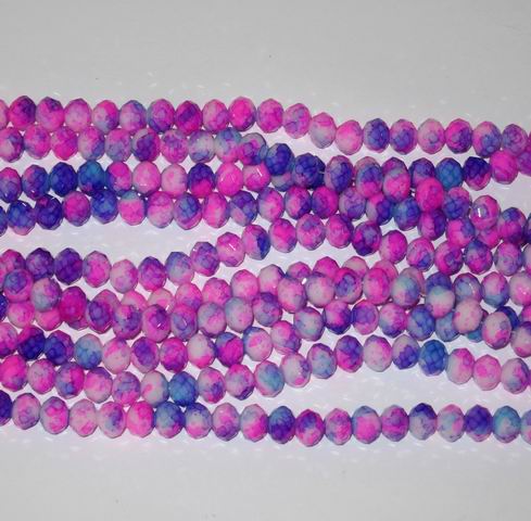 CH22643 RONDELLE FACETED GLASS BEADS FOR JEWELLERY 8X6MM/73PCS LILAC COLOR,   ,MATERIAL GLASS,, (16 0) ()