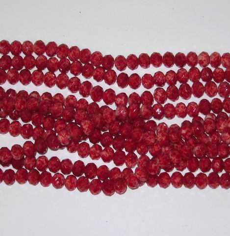 CH22646 Rondelle faceted glass beads For Jewellery 8X6mm/73Pcs Red Color,   ,Material Glass,,Beads (6 7) ()