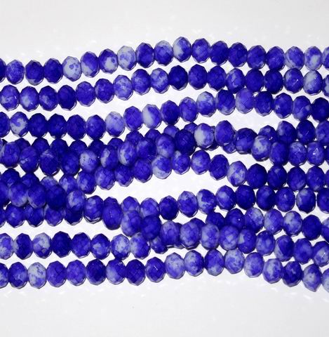 CH22664 Rondelle faceted glass beads For Jewellery 8X6mm/73Pcs Blue Color,   ,Material Glass,,Beads (6 4) ()