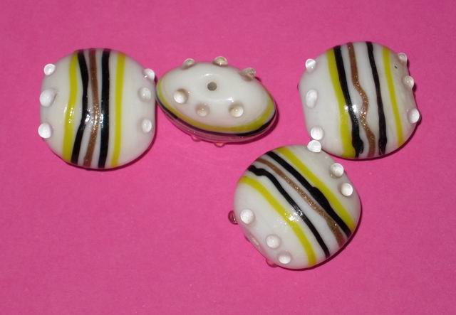 CH23299 Γυάλινες Χάντρες Στρόγγυλες Πλακέ Για κόσμημα 23X21mm/2Τεμ. Πολύχρωμο, Lampwork Beads  ,Συνθεση Γυαλί,Χάντρα (13 0) (gr) ()