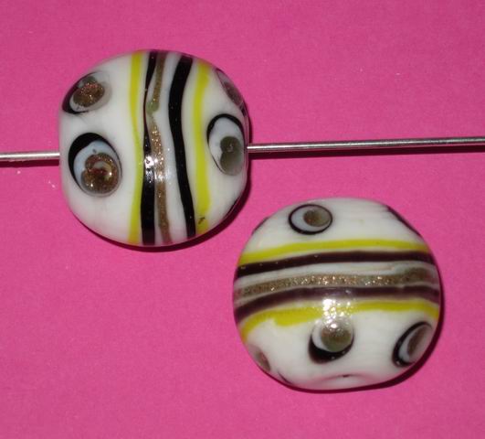 CH23317 Γυάλινες Χάντρες διάφορα σχήματα Για κόσμημα 23X21mm/2Τεμ. Πολύχρωμο, Lampwork Beads  ,Συνθεση ,Χάντρα (4 0) (gr) ()