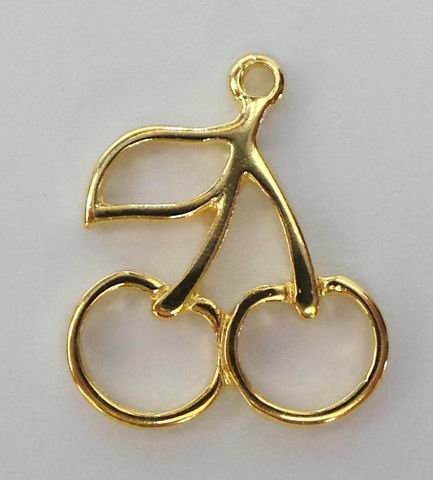 CH24247 Μεταλλικά κεράσια Για κόσμημα 22X19mm/1Τεμ. Επίχρυσο Χρώμα,   ,Συνθεση Ορείχαλκος,Κρεμαστά (37 8) (5gr) ()