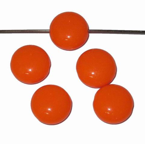 CH25016 Acrylic Round Beads ,For Jewellery 17X10mm/5Pcs/ Orange Color,   ,Material Acrylic,,Beads (8 0) ()