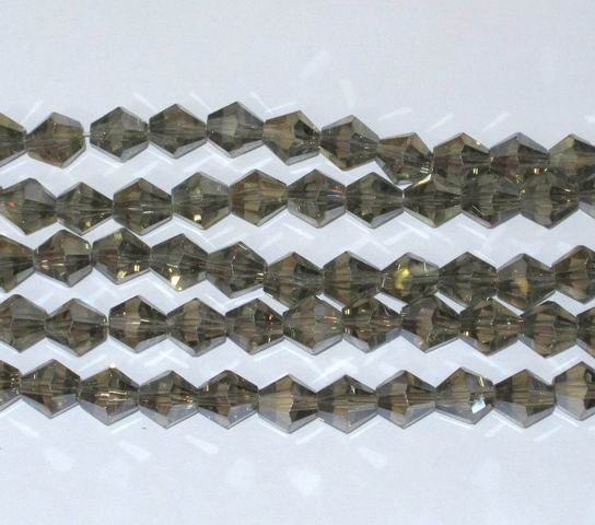 CH25543 Χάντρες/Διαχωριστικές Χάντρες Γυάλινες Ρόμβος ,8mm/50Τεμ.,Γκρίζο Χρώμα (54 9) (gr) ()