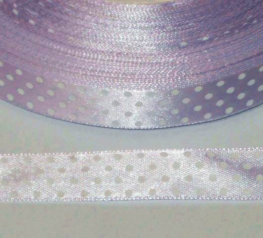 CH27042 Ribbon packaging satin,polka ,15mm/23meters,violet color (6 0)