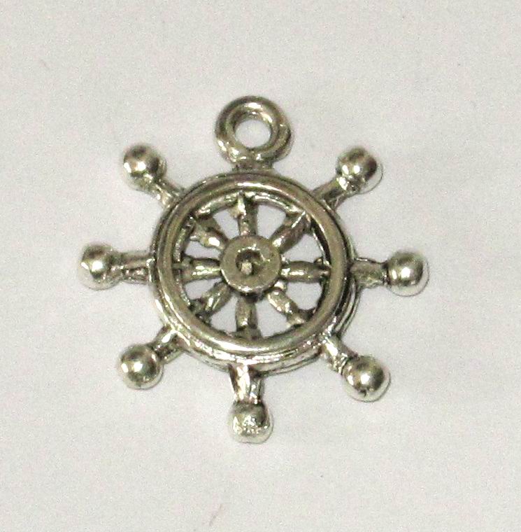 CH27411 Μεταλλικά Τιμόνια Πλοίου Για Κόσμημα/Διακόσμηση 23X22mm/1Τεμ. Αντικέ Χρώμα,   ,Συνθεση Ορείχαλκος,Καλοκαιρινά/Θαλασσινά,Κρεμαστά (16 0) (gr) ()