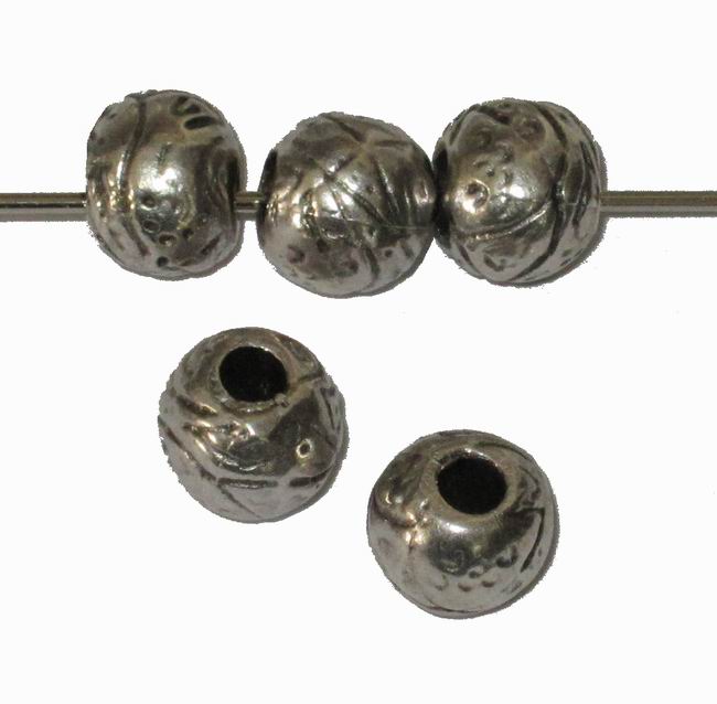 CH27732 Μεταλλικές στρόγγυλες χάντρες Για κόσμημα 10X9mm/Ø3.5mm/3Τεμ. Αντικέ Χρώμα, ,Συνθεση ,Χάντρα (49 15) (12gr) ()