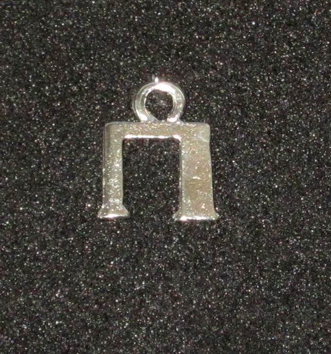 CH27816 Pendants Metal Silhouette,With Letter Π ,14X8mm/2Pcs ,Antique Color (30 14) ()