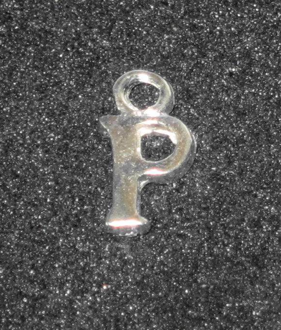 CH27817 Pendants Metal Silhouette,With Letter Ρ ,14X8mm/2Pcs ,Antique Color (28 8) ()