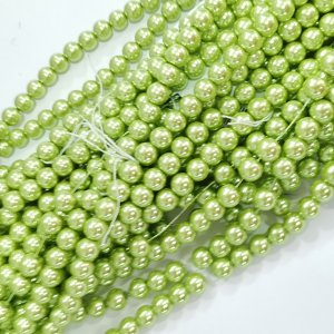 CH27856 Glass Pearls for Jewlery 14mm/60Pcs Light Green Color (30 14) ()