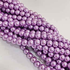 CH27907 Glass Pearls Round Beads For Jewellery 10mm/90Pcs Purple Color,Col 001 ,Material Glass,,Beads (1 0) ()