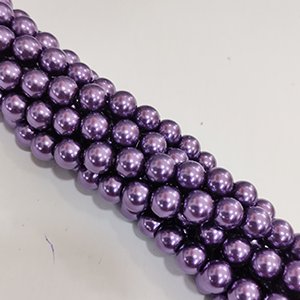 CH27908 Glass Pearls Round Beads ,For Jewellery 10mm/90Pcs/ Purple Color,Col 001   ,Material Glass,,Beads (5 5) ()