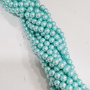 CH27924 Γυάλινες πέρλες Στρόγγυλες Μπίλια Για κόσμημα 10mm/~90Τεμ. Τυρκουάζ Χρώμα,Col 001 ,Συνθεση Γυαλί,Χάντρα (8 7) (120gr) ()