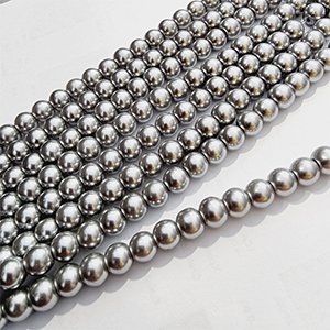CH27951 Glass Pearls Round Beads ,For Jewellery 8mm/100Pcs/ Silver Color,Col 001 ,Material Glass,,Beads (0 11) (Wholesale Price 2880 Pcs @ 0.01= €26.21 ,Upon Availability)