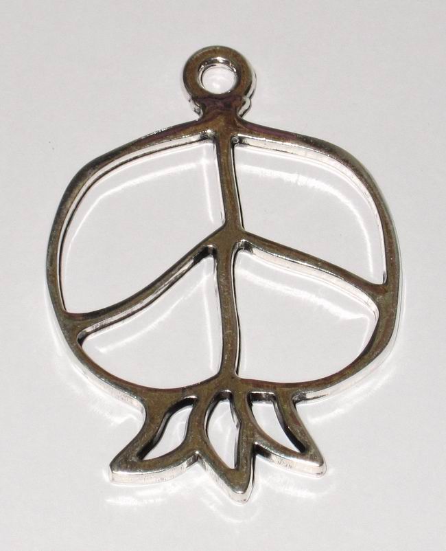 CH28069 Metal Pomegranades For Christmas Decoration ,For Decoration 68X48mm/1Pcs/ Antique silver,   ,Material Brass,Christmas,Charms (40 68) (Wholesale Price 20 Pcs @  0.52= €10.4 ,Upon Availability)